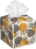 Boho Abstract Leaves Tissue Box Cover Square, Linear Boho Leaves and Geometric by sndheke