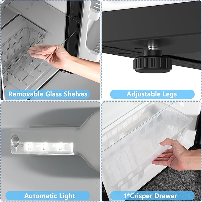 4.5 Cu.Ft Dorm Fridge With Freezer, 2-Door Compact Refrigerator With 2 - Image 4