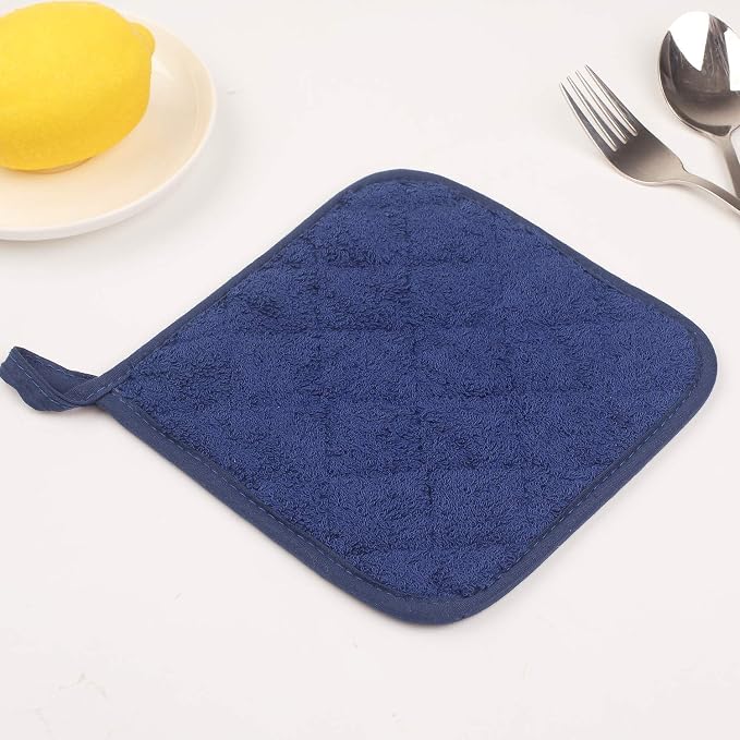 100% Cotton Kitchen Everyday Basic Terry Pot Holder Heat Resistant Coaster - Image 8