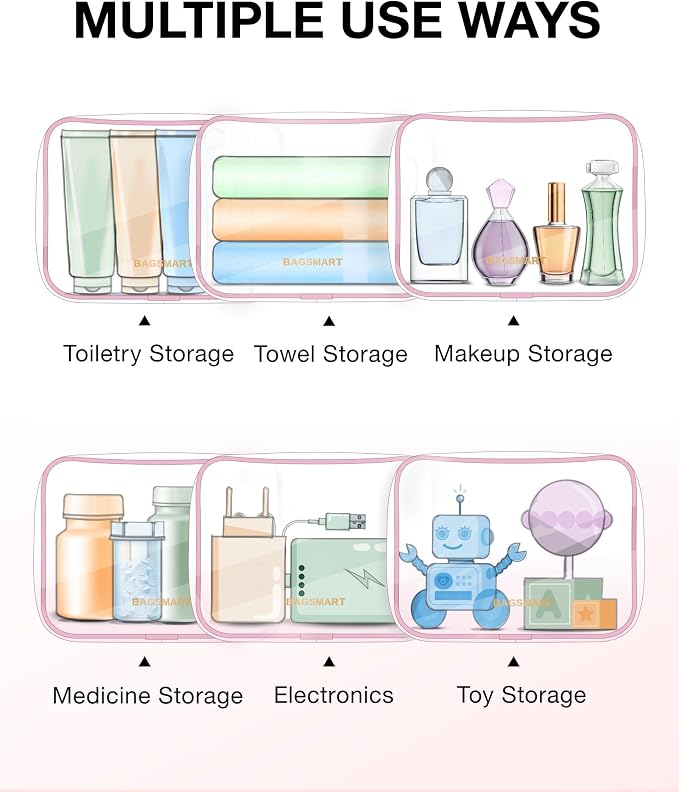 BAGSMART Clear Toiletry Bag, TSA Approved Travel Toiletry Bag Carry On Travel - Image 5