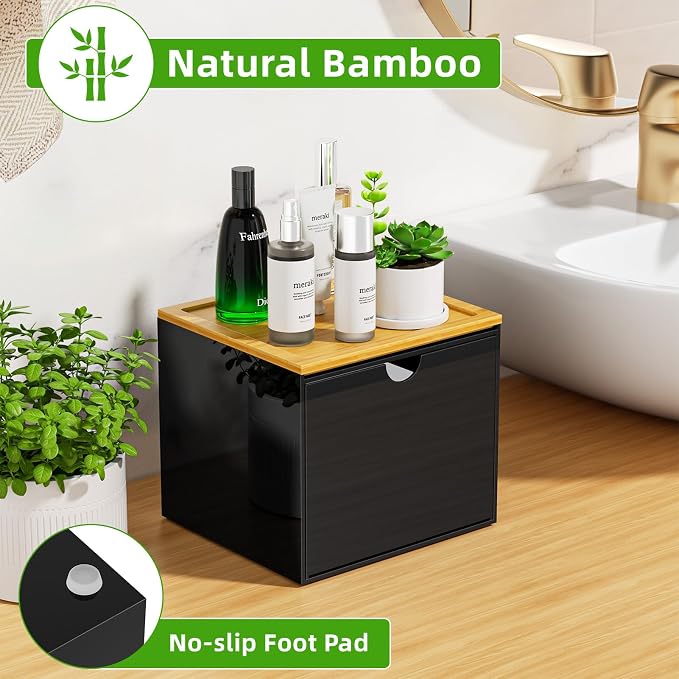 VITVITI Drawer Disposable Face Towel Holder Box, Acrylic Facial Towel Container - Image 3