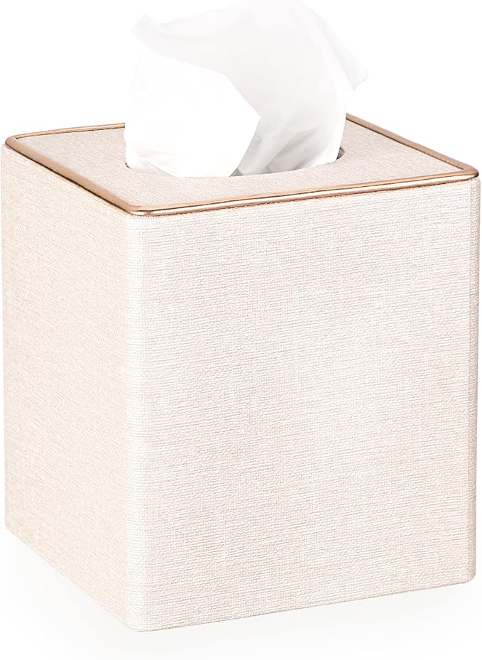 Sumnacon Square Linen Tissue Box Cover by Sumnacon