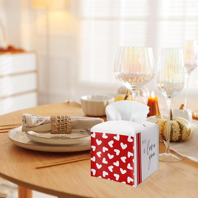 Red Heart Design Tissue Box Cover - Image 5
