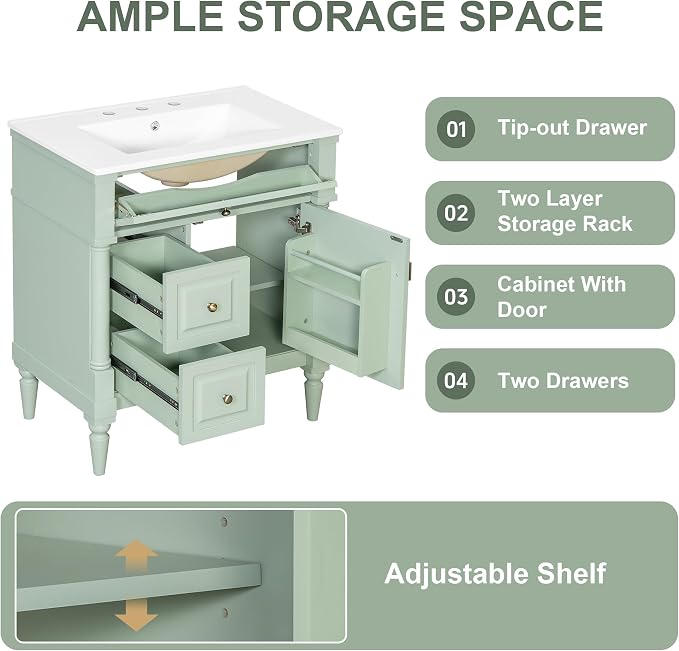 Harper & Bright Designs 30" Bathroom Vanity - Image 5
