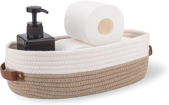 Cotton Rope Bathroom Decor Basket, Toilet Paper Holder Basket, Farmhouse Home by Oradrem
