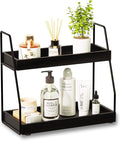 ZGO 2-Tier Modern Bathroom Counter Organizer, Wooden Sink Organizer Shelf by ZGO