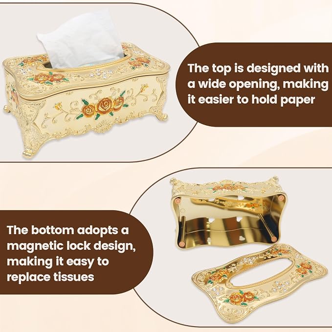 Geesatis Tissue Box Cover, Rectangle Tissue Box Holder, Rectangular Napkin - Image 7