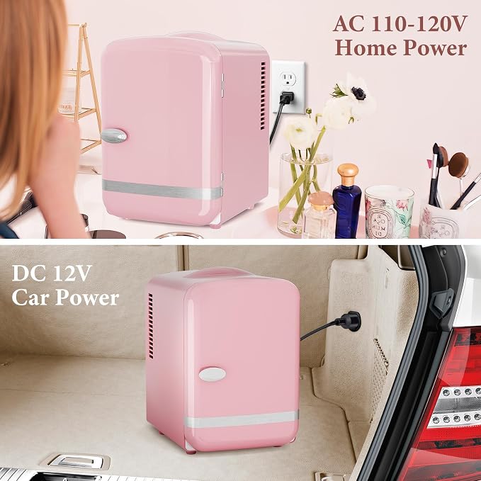 Xbeauty Retro Mini Fridge, Compact Refrigerator - Image 5