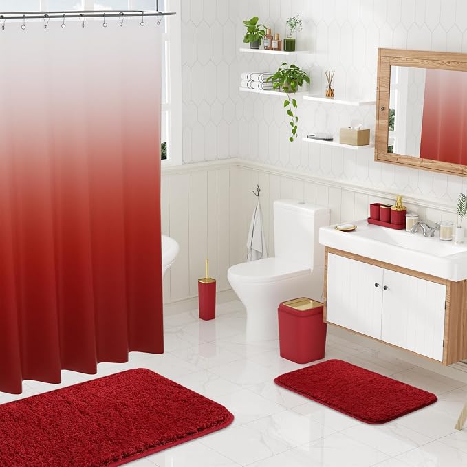 Burgundy Bathroom Accessories Set - Image 9