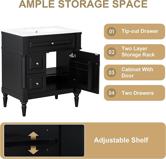 Harper & Bright Designs 30" Bathroom Vanity - Image 5
