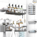 Shower Caddy Adhesive Shower Organizer 7-Pack, Rustproof Stainless Steel by OrganizeYourHomeEssentials