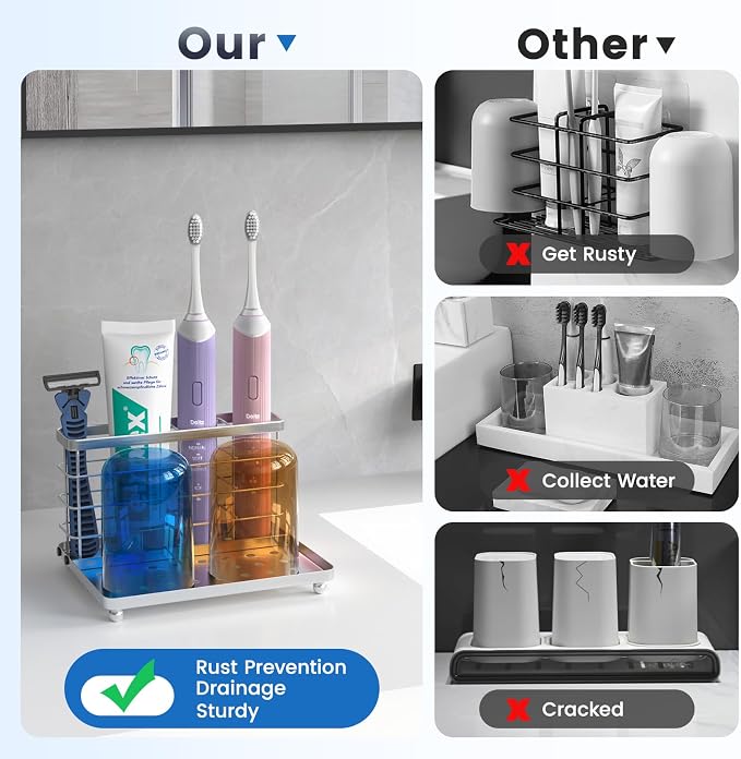 Luxspire Toothbrush Holders for Bathroom, Toothbrush Holder - Image 6