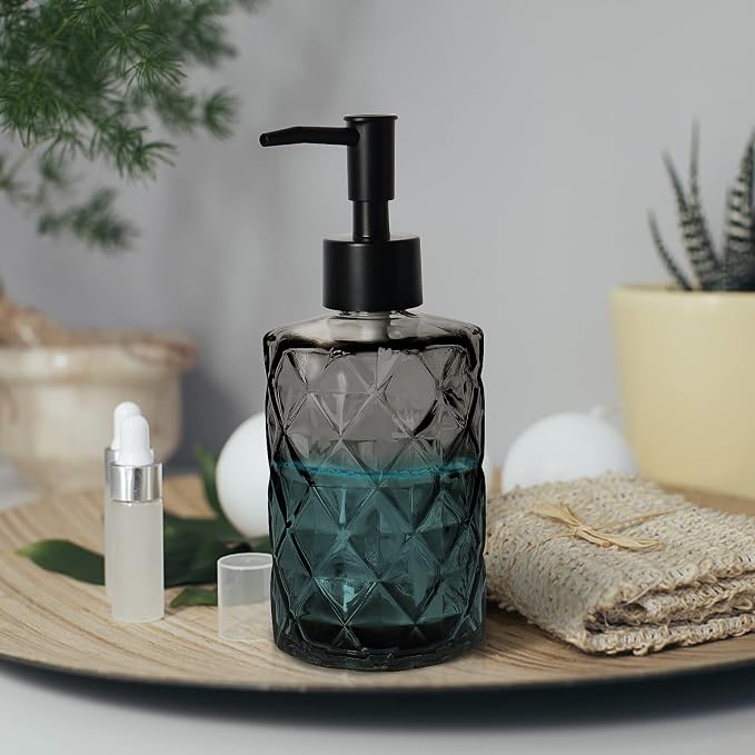 Glass Soap Dispenser with Plastic Pump, 330ml/11oz. Liquid Hand Soap Dispenser - Image 5