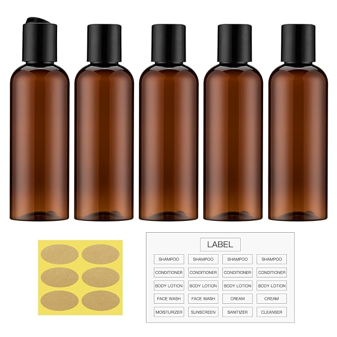 Travel Bottles for Toiletries 3.4 oz by HOME