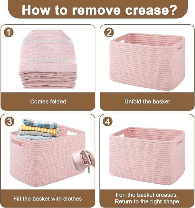 Storage Baskets for Organizing, Woven Decorative Baskets for Shelves - Image 7