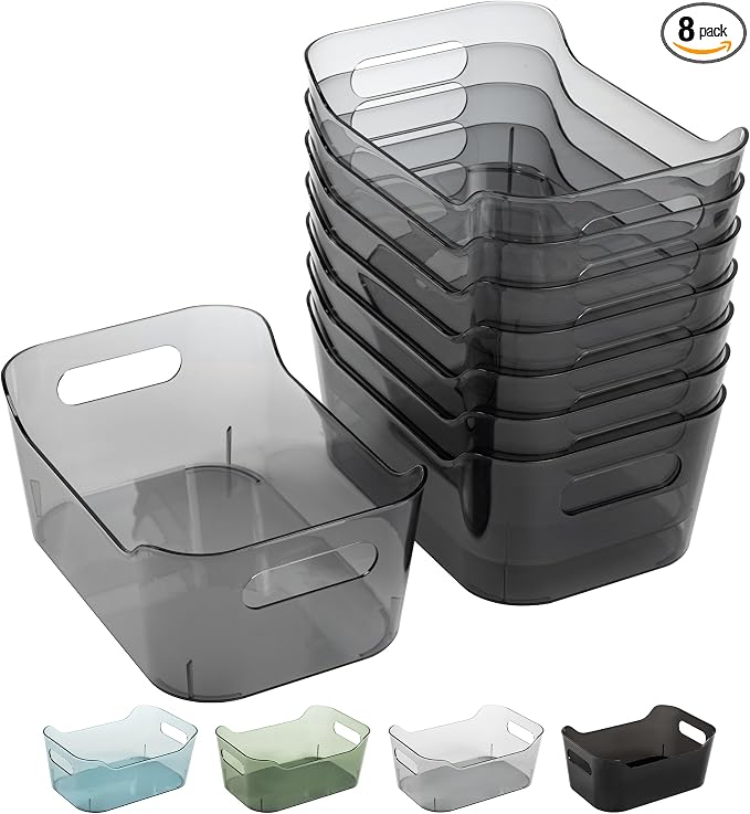 Tiawudi 8 Pack Plastic Storage Bins, Home Edit and Cabinet Organizers by Tiawudi