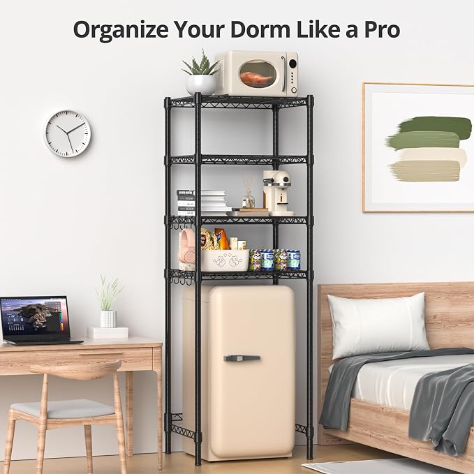 4-Tier Mini Fridge Shelf, Heavy Duty Adjustable Storage Shelf, Ultimate - Image 7