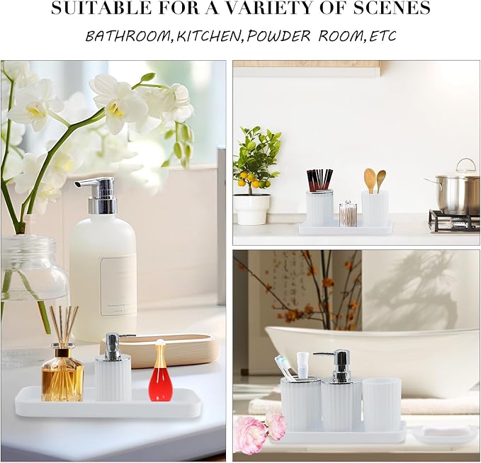 White Bathroom Accessories Set - Image 3