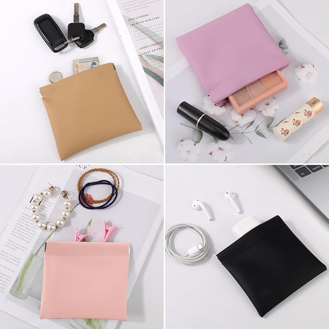 BUSOHA 8PCS Snap Closure Organizer Pouch, Small Women's Leather Pouches - Image 8