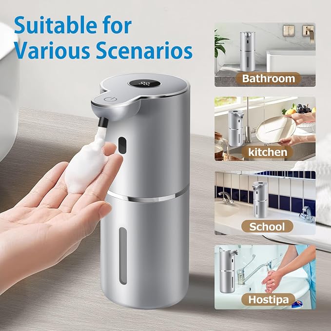 Automatic Foaming Soap Dispenser 12.8oz, Rechargeable & 6 Levels Foaming - Image 7