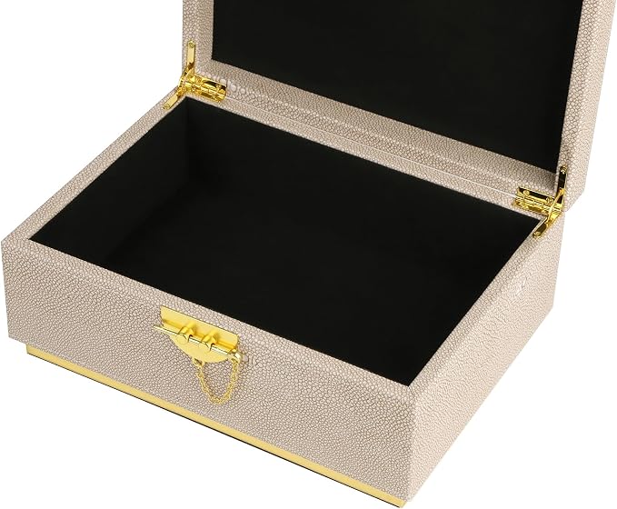 HofferRuffer Elegant Faux Leather Decorative Box, Storage Jewelry Box Organizer - Image 5