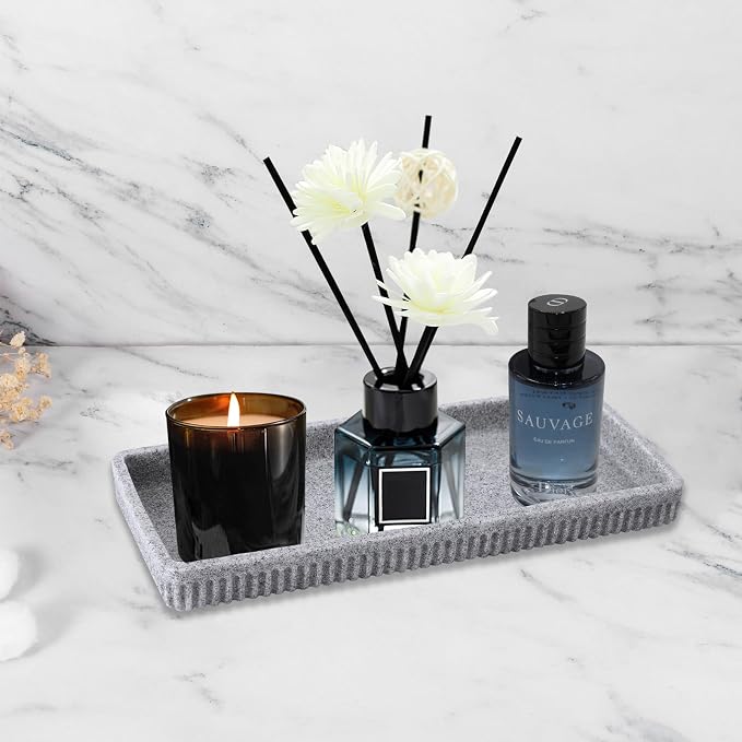 Resin Grey Bathroom Accessories Set 5 Pcs, Lotion Soap Dispenser, Toothbrush - Image 7