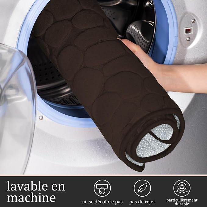 YIHOUSE Bathroom Rugs Mat Set 2 Piece Brown, Memory Foam Bath Mats Sets - Image 5