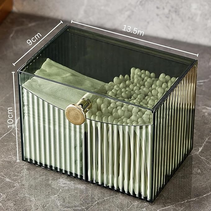 2-Grid Cotton Swab Ball Qtip Holder Dispenser - Image 3