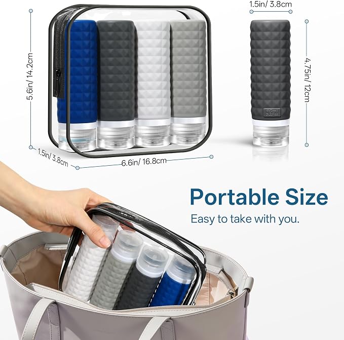Travel Bottles for Toiletries, TSA Approved Travel Size Containers, Leak Proof - Image 3