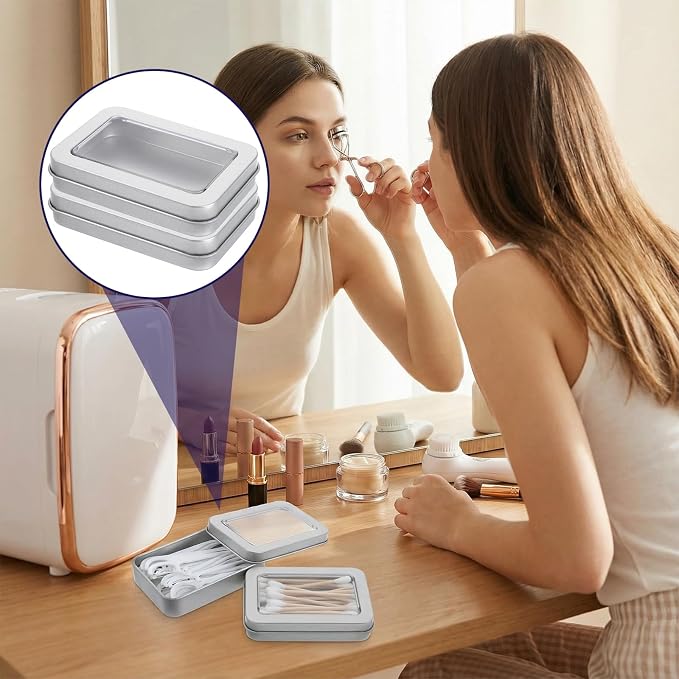 2Pcs Cotton Swab Holder for Travel, Portable Swab Case - Image 3