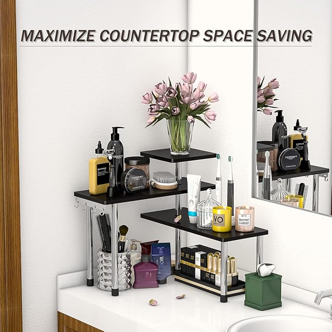 ZHWS Bathroom Counter Organizer Corner Shelf – Bathroom Organization Bamboo 3 - Image 4