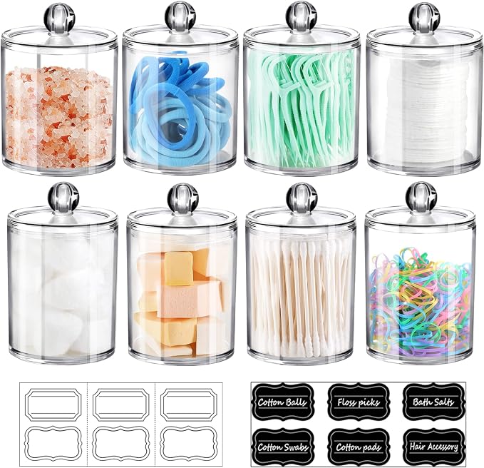 SheeChung 8 Pack Clear Acrylic Apothecary Jars by SheeChung