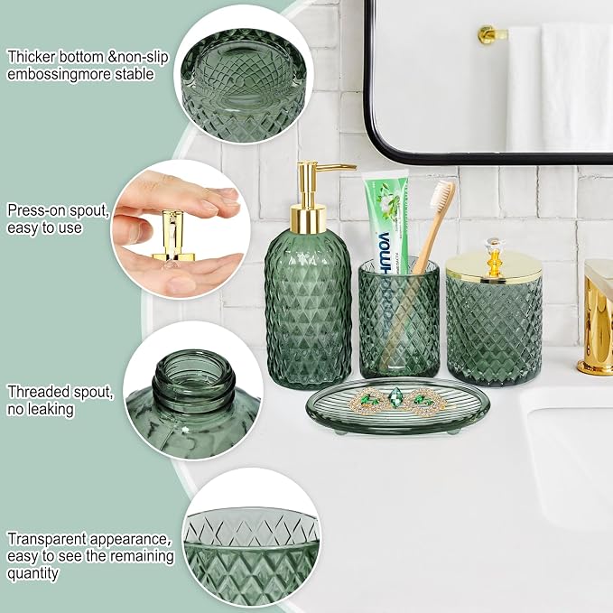 Bathroom Accessories Set, Toothbrush Holder, Qtip Holder, Soap Dish, Gift - Image 5