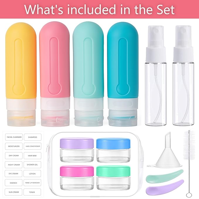 16pack Travel Bottles for Toiletries, TSA Approved LeakProof Squeezable - Image 2