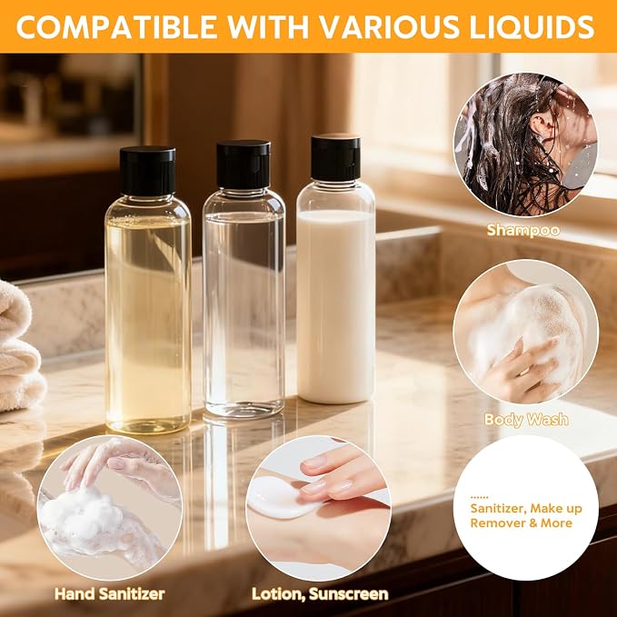 5 Pack 3.4 oz Travel Bottles for Toiletries, TSA Approved Leak Proof Refillable - Image 6