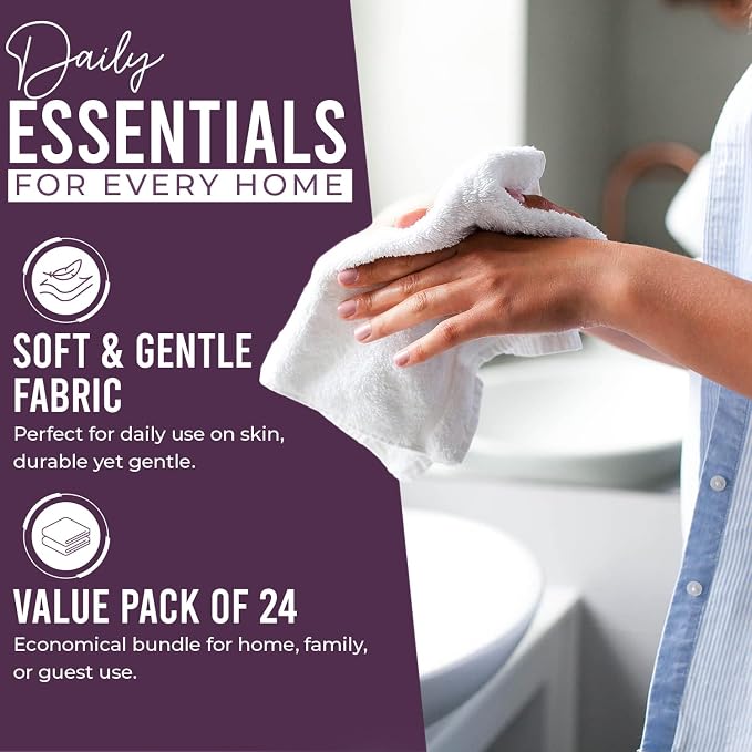 DAN RIVER 24 Pack Wash Cloths for Showering - Image 3