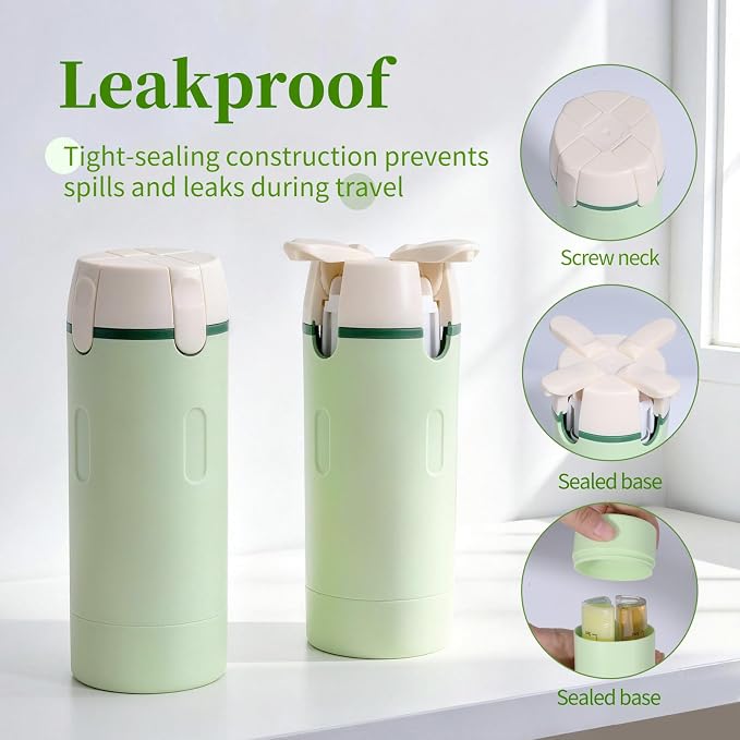 4 in 1 Travel Dispenser, 4 Pack 30ML Travel Bottles - Image 4
