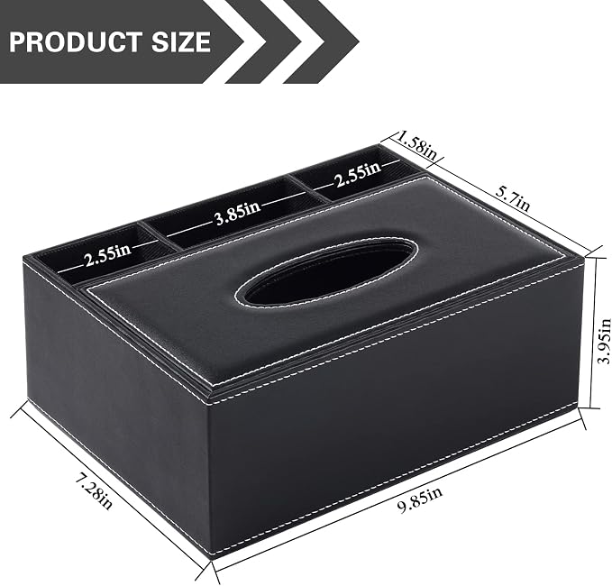 Multifunction PU Leather Tissue Box Cover Rectangular Upgrade Large Size - Image 4