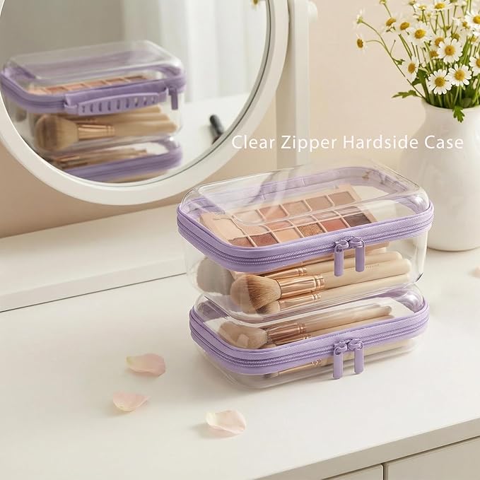 3 Pack Clear Hard Shell Zipper Case - Image 2