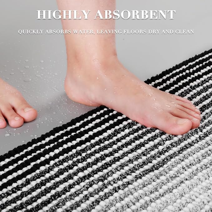 BSICPRO Bathroom Rugs and Mats Sets, 2 Piece Thick Absorbent Chenille Bath Mat - Image 5