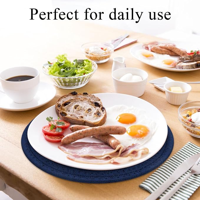 SHACOS 8 Inches Trivets for Hot Dishes, 4 Pieces Cotton Trivets Mats for Kitchen - Image 7