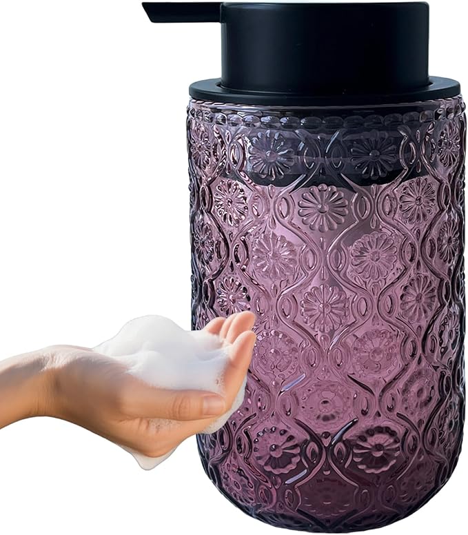 Foaming Hand Soap Dispenser, Vintage Glass Soap and Lotion Dispenser by Birugen