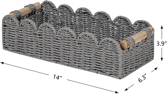 CubesLand Scalloped Edge Toilet Paper Storage Basket, Living Room Home Cozy - Image 5