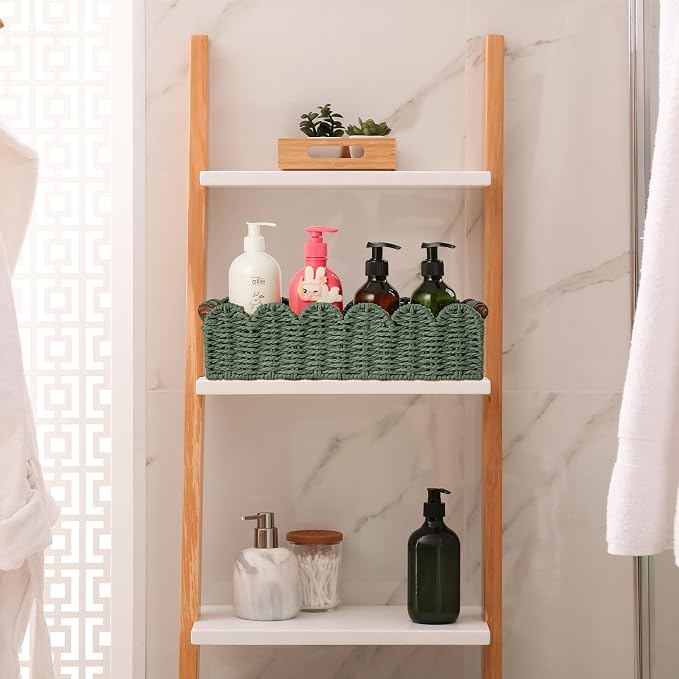 Toilet Paper Storage Basket Bathroom Counter Organizer Wicker Baskets - Image 5