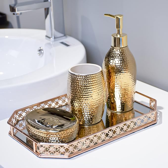 Gold Bathroom Accessory Set - Image 7