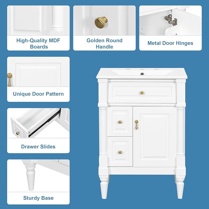 Harper & Bright Designs 24" Bathroom Vanity - Image 8