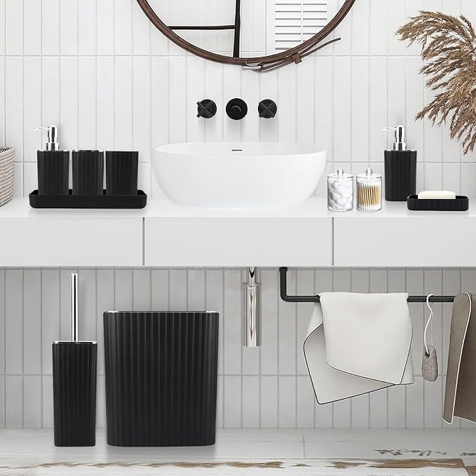 Bathroom Set with Shower Curtain and Rugs- 25PC Bathroom Accessory Set - Image 4