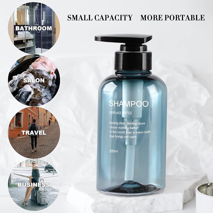 Refillable Shampoo and Conditioner Bottles, 10oz/300ml Shampoo Conditioner Body - Image 3
