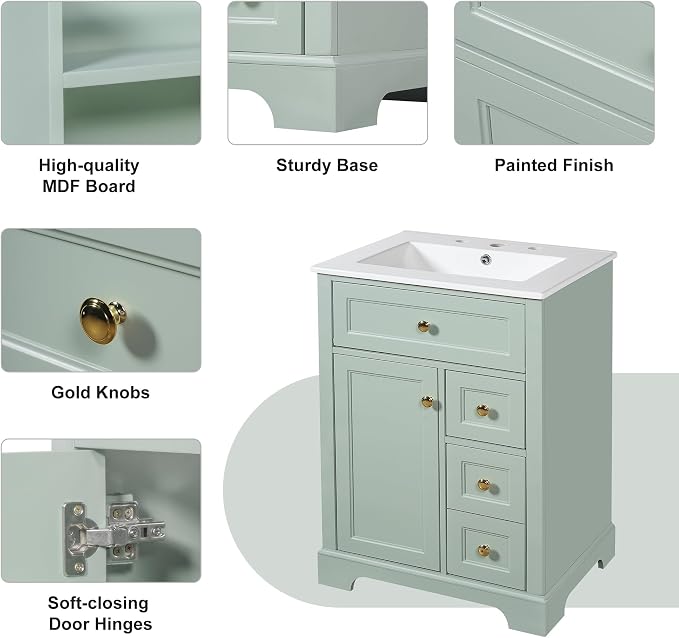 Harper & Bright Designs 24" Bathroom Vanity - Image 8