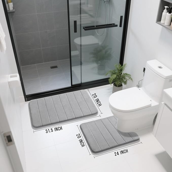 Yimobra Memory Foam Bath Mat Set 2 Piece - Image 2